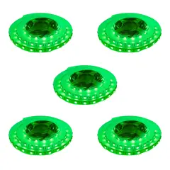 GENERICO - 5 Cintas Led Verde 12V 4040 5mt Súper Eficiente