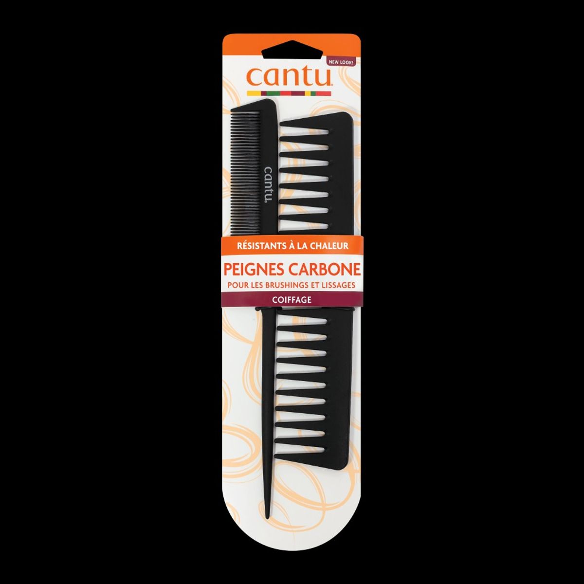 CANTU - Set Peines Cantu Fibra Carbono Resistentes Calor 2 Piezas