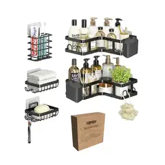 HOMELY - Set x 7 organizadores de ducha acero inoxidable