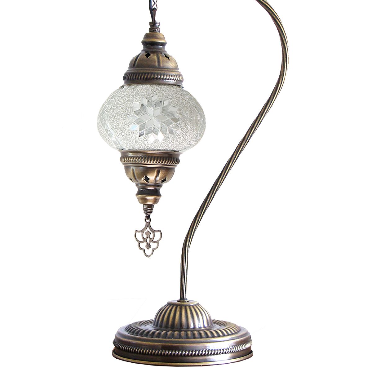 TURKUAZ - Lámpara turca cisne S Hajima blanca