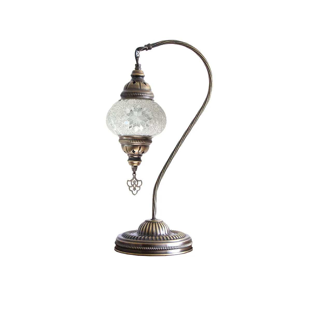 TURKUAZ - Lámpara turca cisne S Hajima blanca