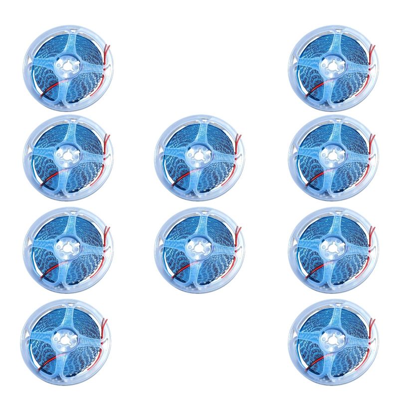 GENERICO - 10 Cintas Led 12V 2835 Rollo 5mts 6000k Luz Fría