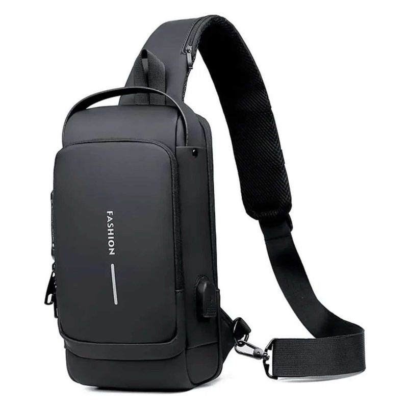 GENERICO - Bolso Cruzado Bandolera Banano Antirrobo Impermeable Negro Impermeable