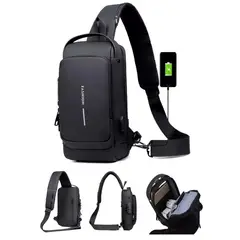 GENERICO - Bolso Cruzado Bandolera Banano Antirrobo Impermeable Negro Impermeable