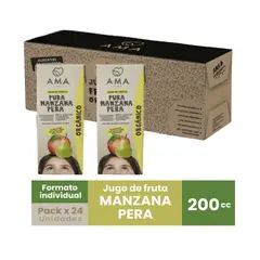 AMA - Jugo De Fruta Pera Manzana Orgánico Certificado Pack x24