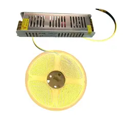 GENERICO - Cinta Led 24V COB Luz Cálida 10 mtS + Fuente De Poder 24V 150W