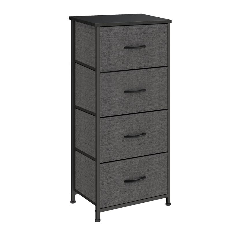 GENERICO - Cajonera Cómoda 4 Cajones Negro Opaco Liviano MDF