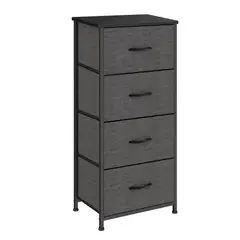 GENERICO - Cajonera Cómoda 4 Cajones Negro Opaco Liviano MDF