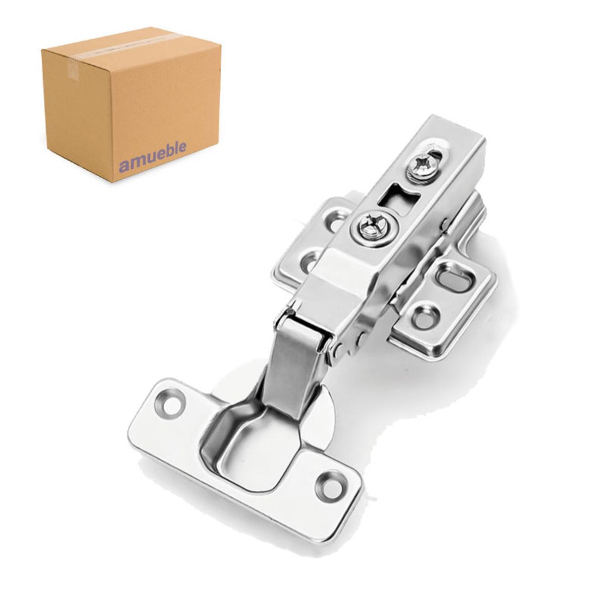 GENERICO - Bisagras Rectas 35mm Cierre Suave Clip Caja 100 Unidades