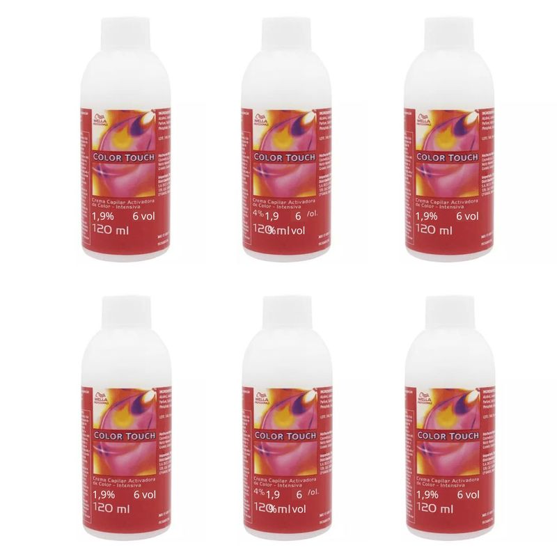 WELLA - 6 Oxidantes profesionales WELLA 120ml cada una, Color touch 6vol