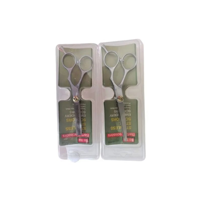 GENERICO - Set 2 Tijeras Plateada Matte 6.0