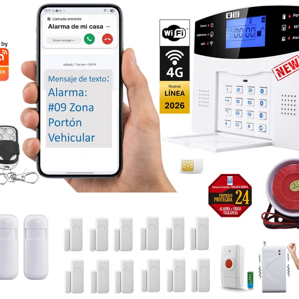 CASA TUYA - Alarma Gsm 4g Wifi Tuya Google Alexa para Casa o Negocio