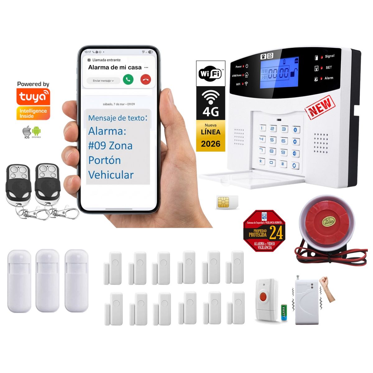 CASA TUYA - Alarma Gsm 4g Wifi Tuya Google Alexa para Casa o Negocio