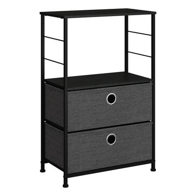 Imagen 2 del producto Comoda de 2 Cajones Metalica Negra MDF