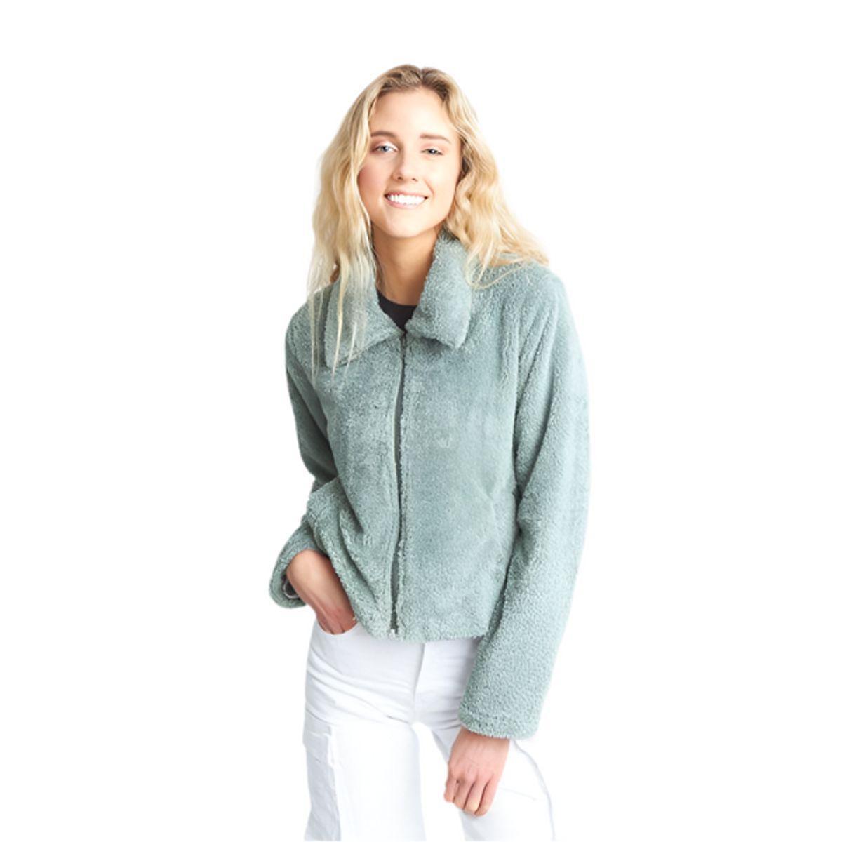 ME QUIERE MUCHO POQUITO NADA - Chaqueta de Invierno Verde Peluda - MQM
