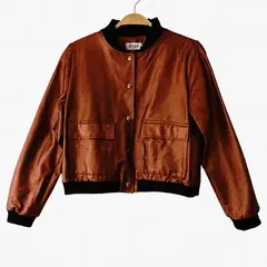 ME QUIERE MUCHO POQUITO NADA - Chaqueta Mujer Bomber Eco Cuero Metálico - Bling - MQM