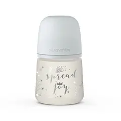 SUAVINEX - MAMADERA 150 ML FISIOLÓGICA SILICONA JOY CROWN GRIS