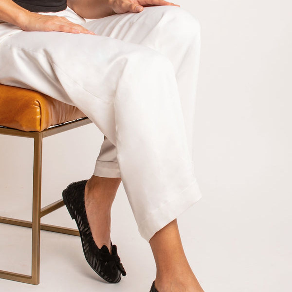 GANDARVA - Zapato De Cuero Mujer Ballerina Lilly Negro Cebra