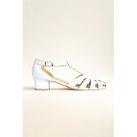 Sandalia Mujer De Cuero Sabina Blanco 4 cm