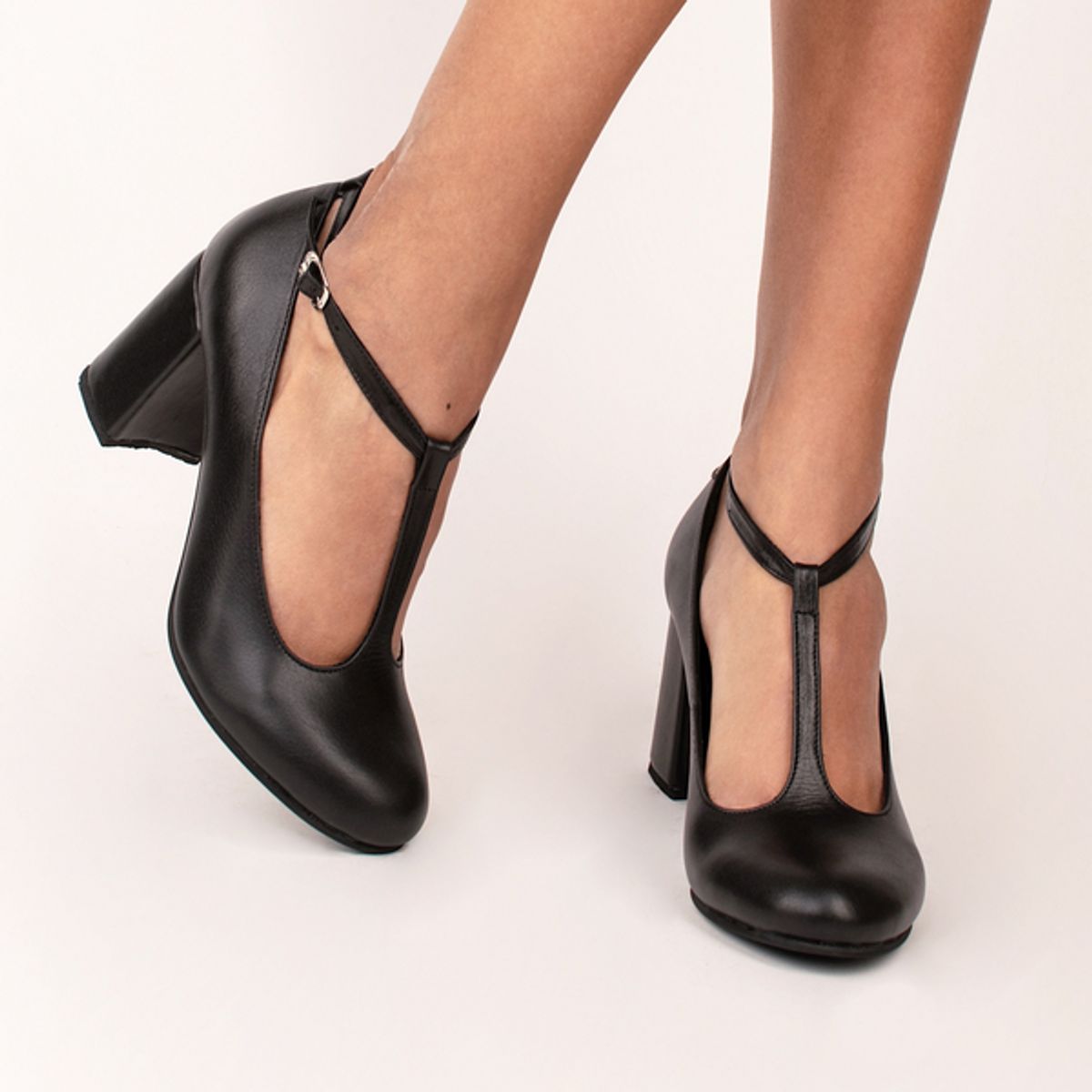 GANDARVA - Zapato Mujer De Cuero Dulcinea Negro Opaco 7 cm