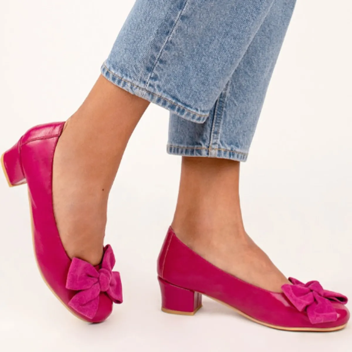 GANDARVA - Zapato Mujer De Cuero Lilly Fucsia 4 cm