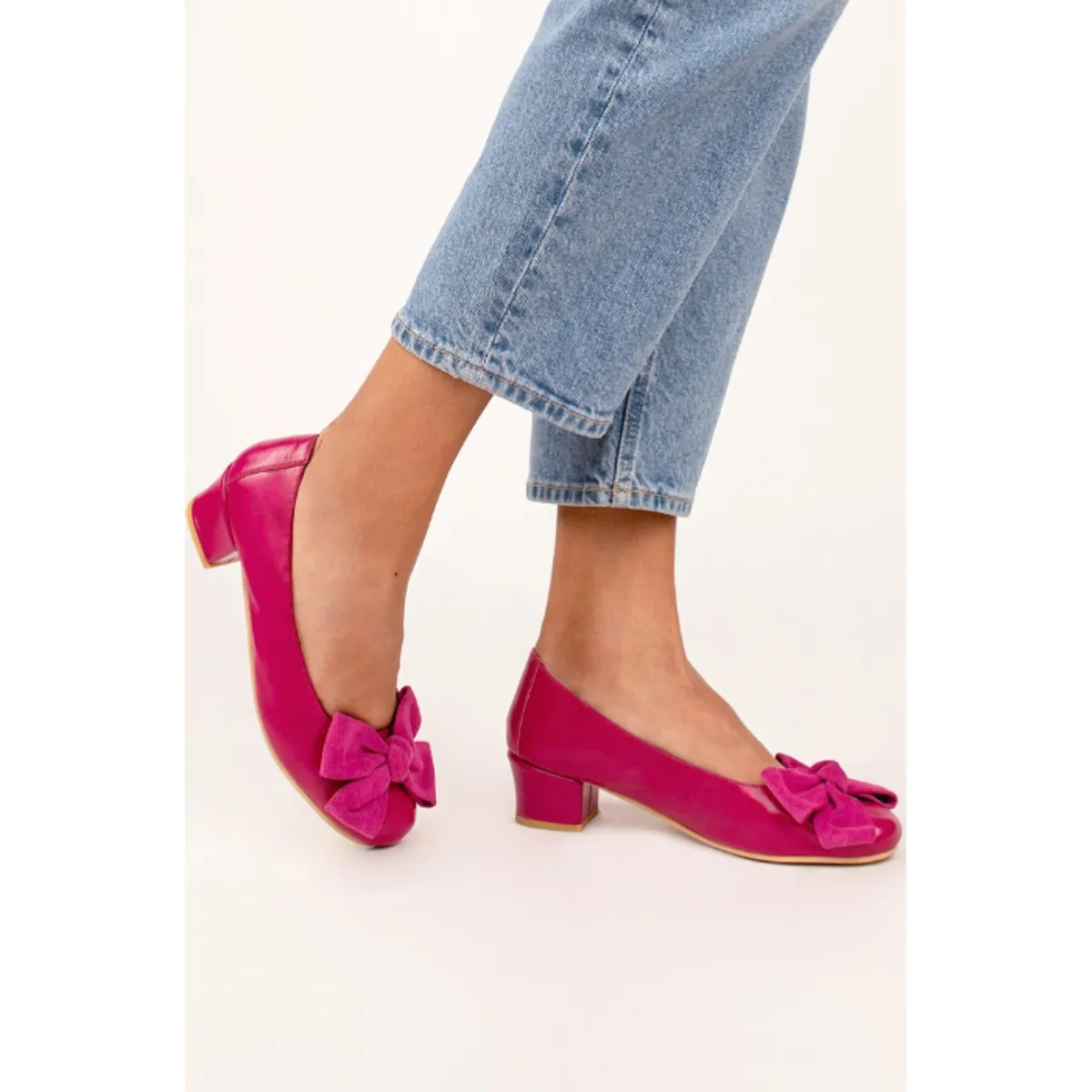 GANDARVA - Zapato Mujer De Cuero Lilly Fucsia 4 cm