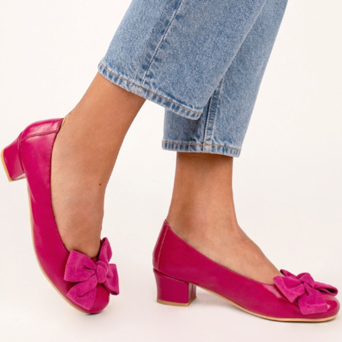 GANDARVA - Zapato Mujer De Cuero Lilly Fucsia 4 cm