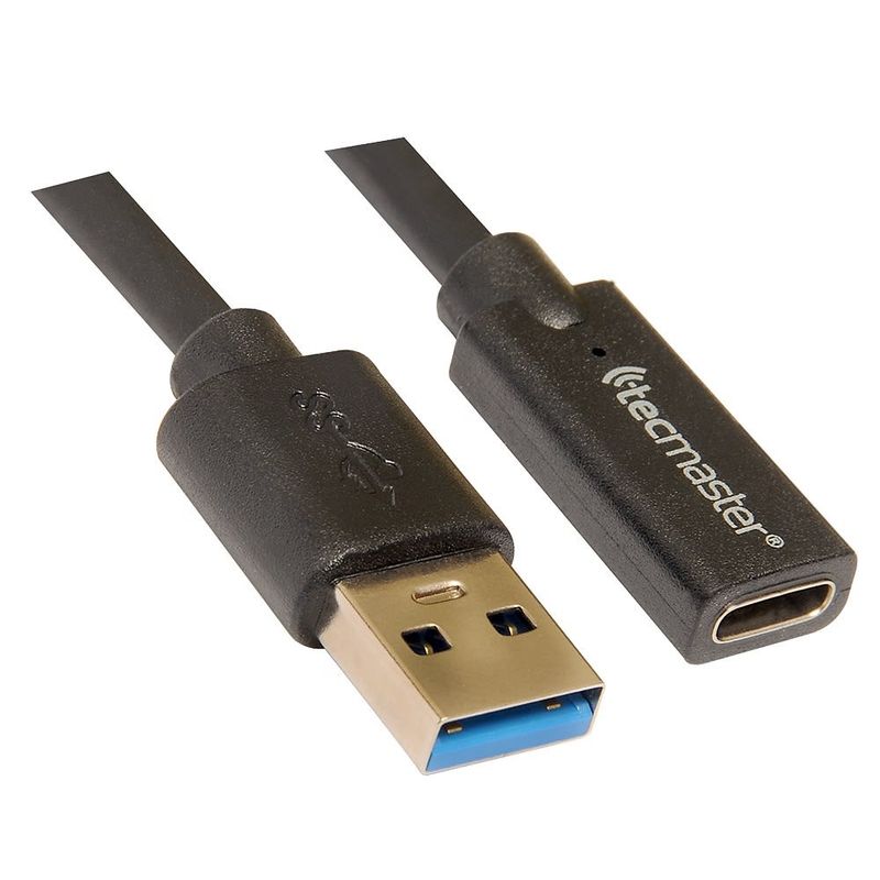 TECMASTER - Cable Otg Usb 1.5 Metros Usb Macho a Tipo C Tecmaster Negro