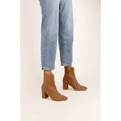 GANDARVA - Botín Mujer De Cuero Guacolda Café Avellana 7 cm