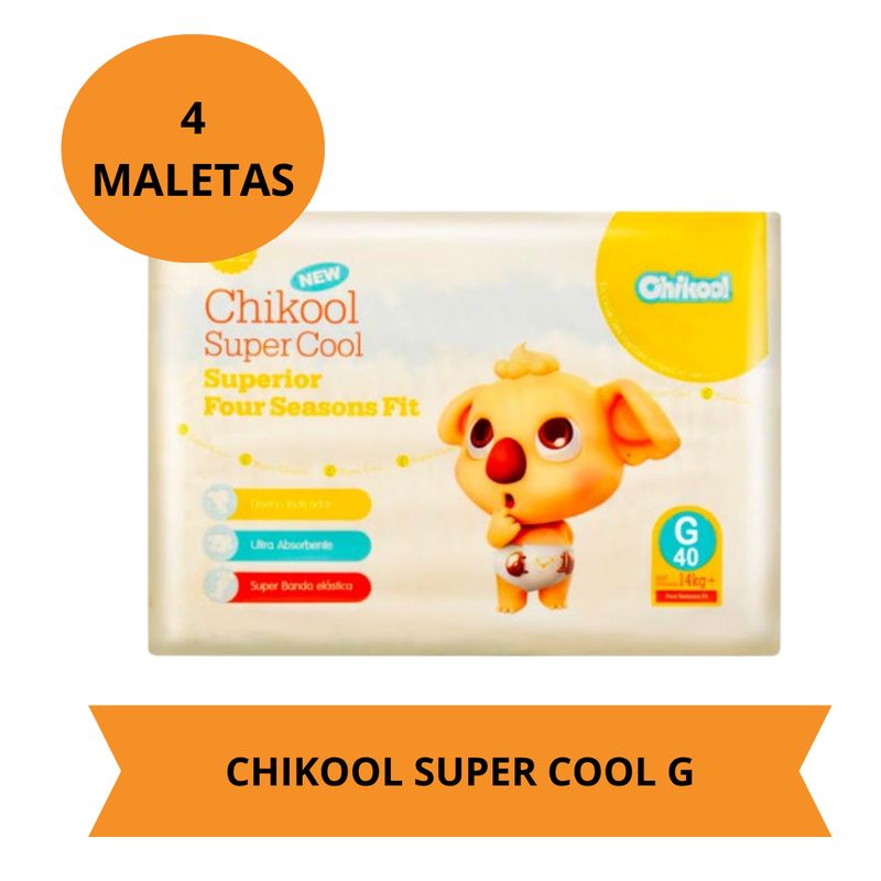 GENERICO - Pañales Chikool Super Cool Talla G (5 a 9.5 kg) X4 Paquetes