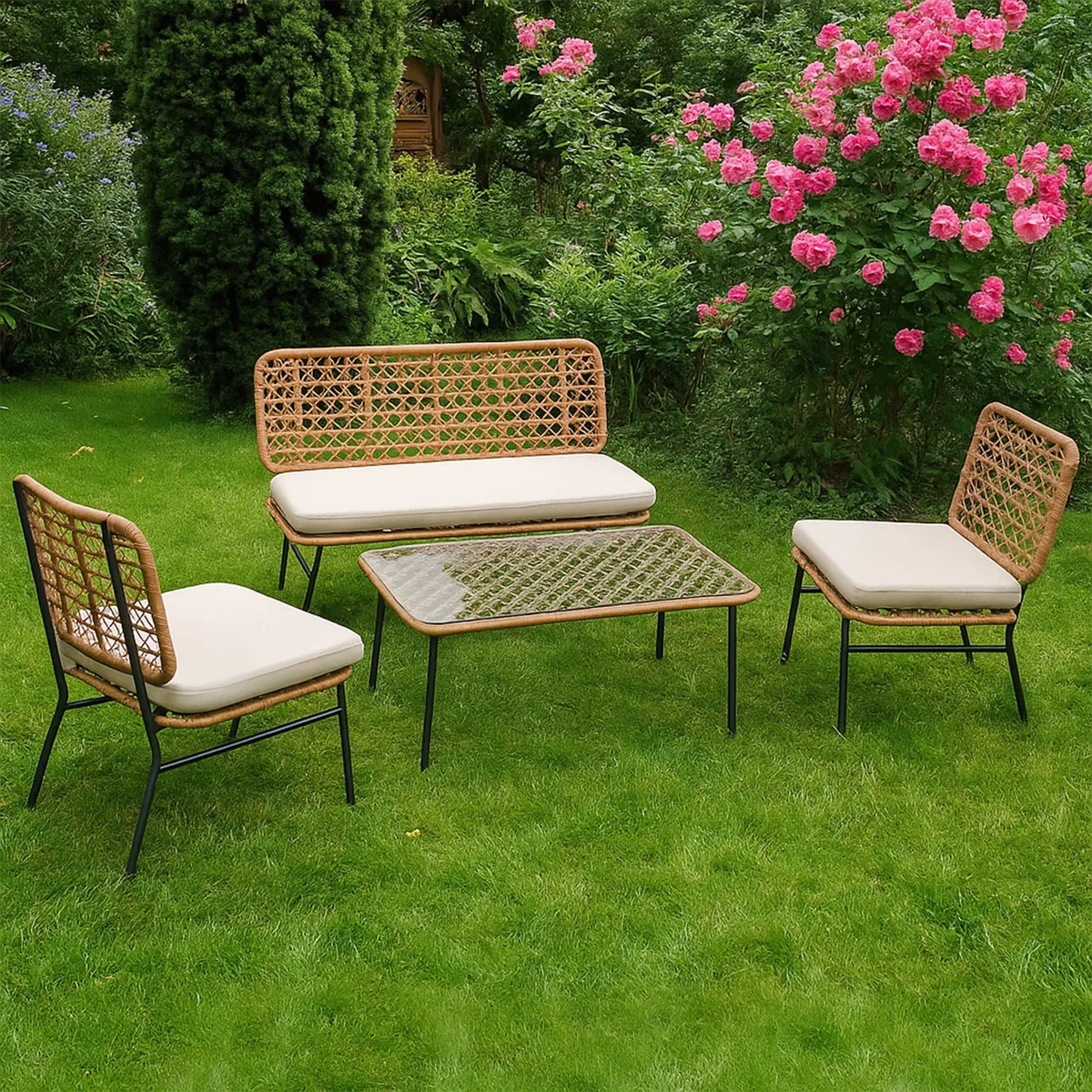 GENERICO - LIVING DE TERRAZA MODELO BALI RATAN