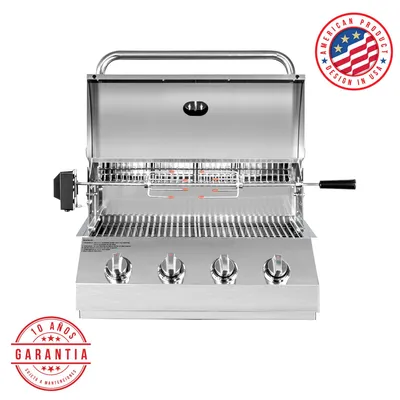 King Grill Parrilla A Gas Empotrada 4 Quemadores + Spiedo