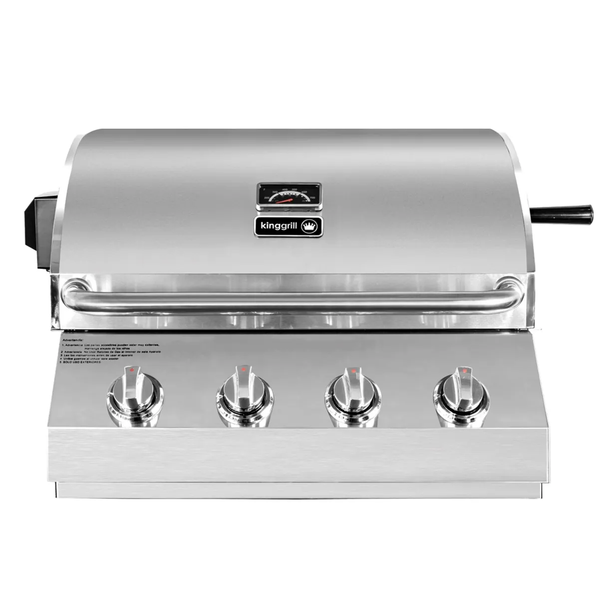 KING GRILL - Parrilla A gas Empotrada 4 Quemadores + Spiedo con Motor ®