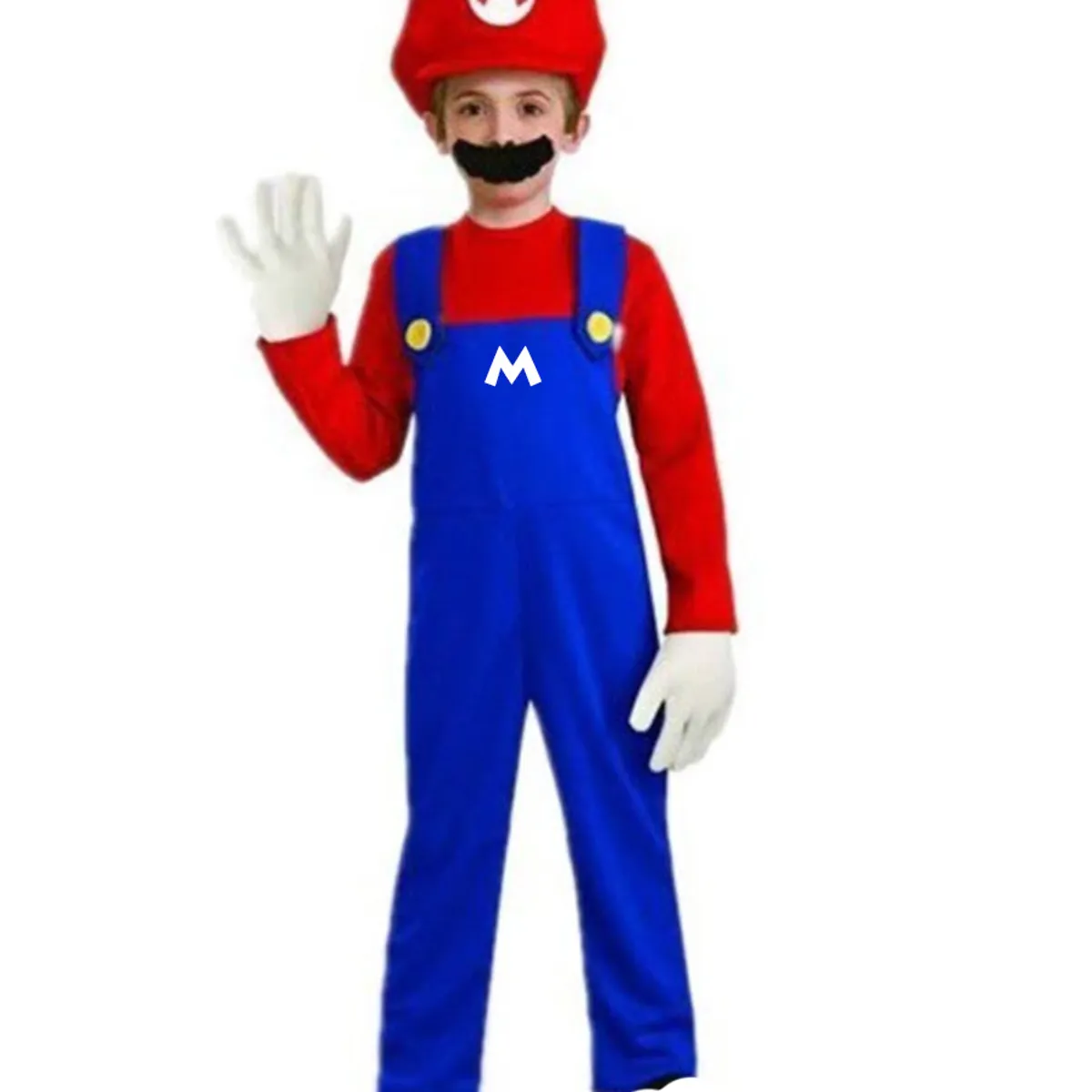 TODODISFRACESCHILE - Disfraz Mario con Guantes y Bigotes Talla 4