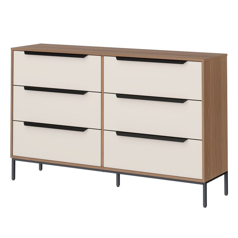 GENERICO - Comoda Ancha de 6 Cajones Madera MDF