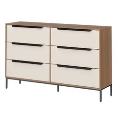 GENERICO - Comoda Ancha de 6 Cajones Madera MDF
