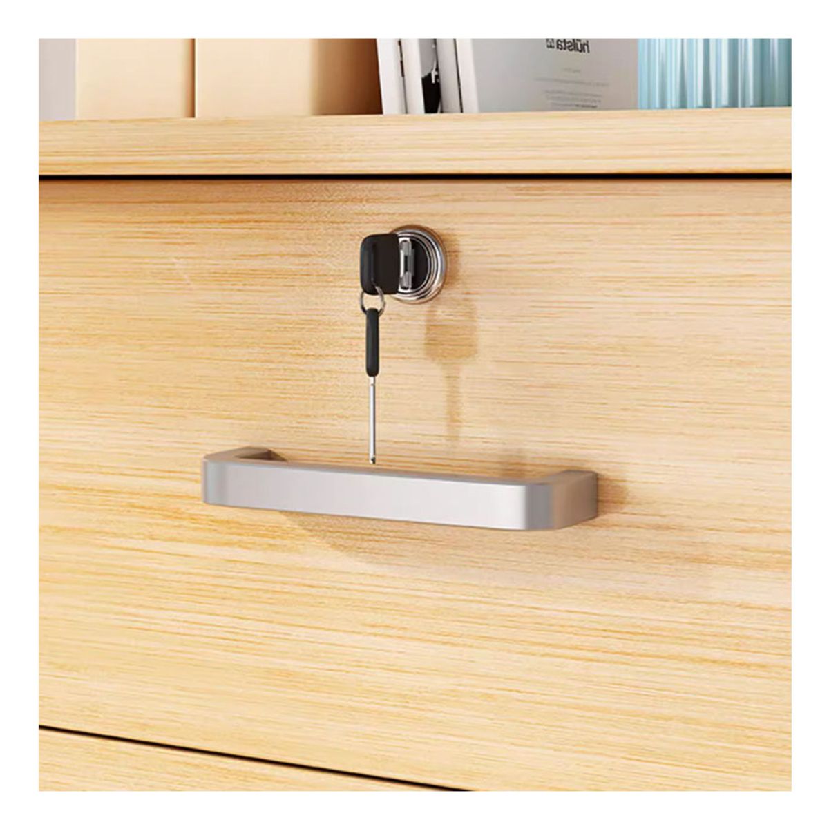 GENERICO - Cajonera Oficina Con Llaves Y Ruedas Escritorio Madera