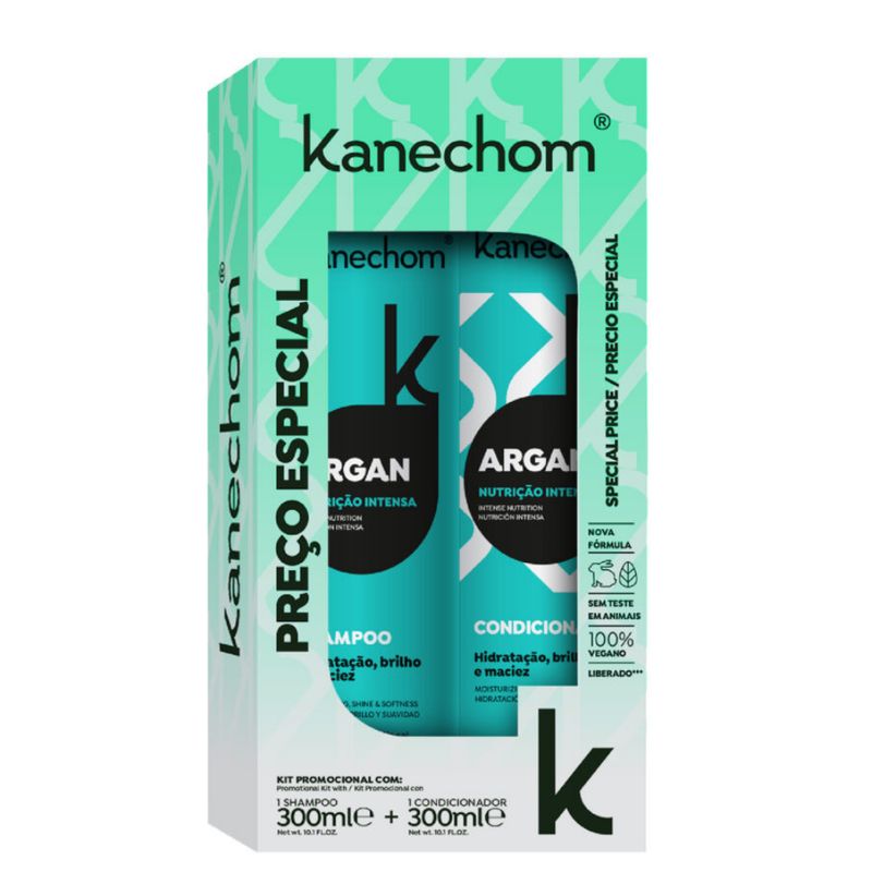 KANECHOM - Kit Pack Shampoo + Acondicionador Argan Kanechom 600 Ml.