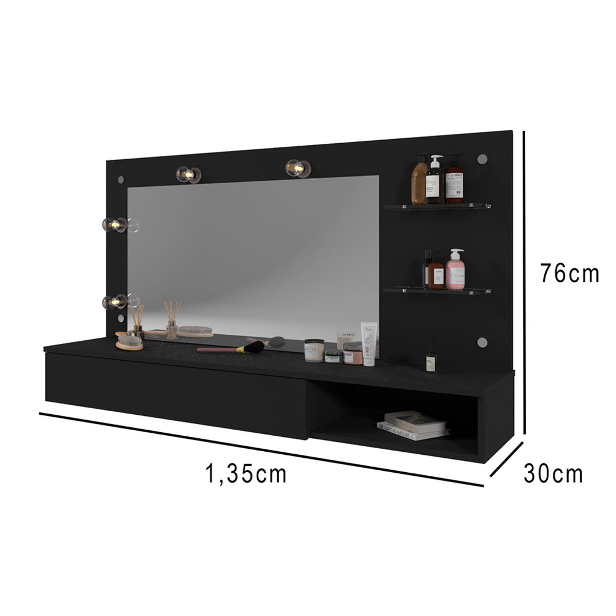 VEKKAHOME - TOCADOR AEREO LUMIERE NEGRO 1C