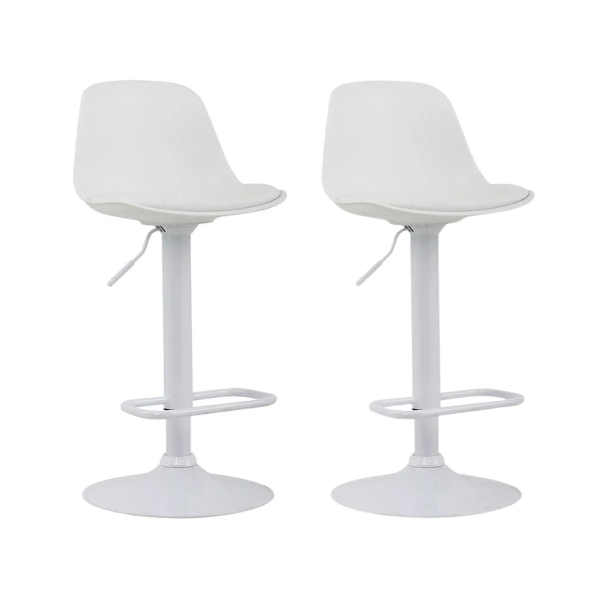HABITA2 CHILE - Pack 2 Taburete elegante altura regulable Moby - Blanco