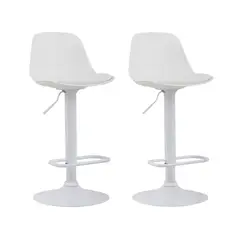 HABITA2 CHILE - Pack 2 Taburete elegante altura regulable Moby - Blanco