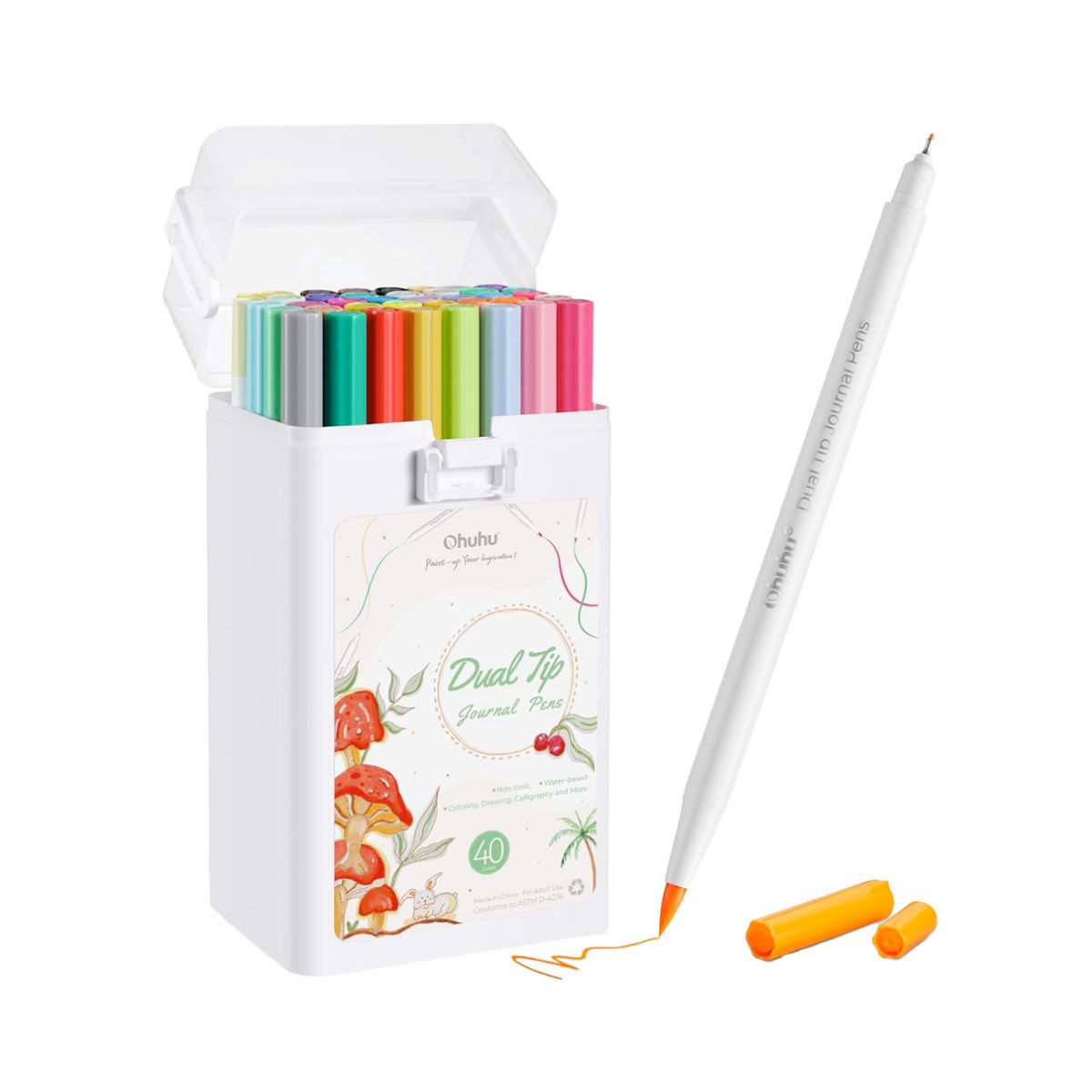 OHUHU - Ohuhu 40 Marcadores a Base de Agua Pincel y Fineliner