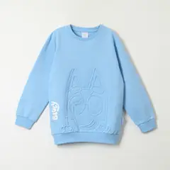 BLUEY - Poleron Cerrado Niño Relieve Emboss Celeste