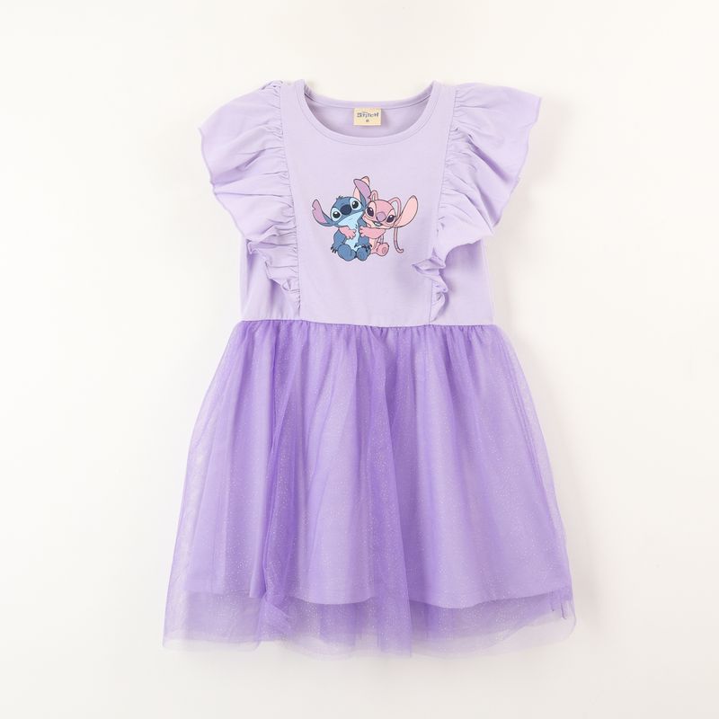 DISNEY - Vestido Niña Tull Lilo & Stitch Angel Hug Morado Disney