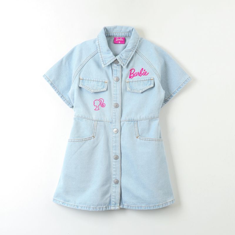 BARBIE - Vestido Niña Denim Cinturon Azul Barbie