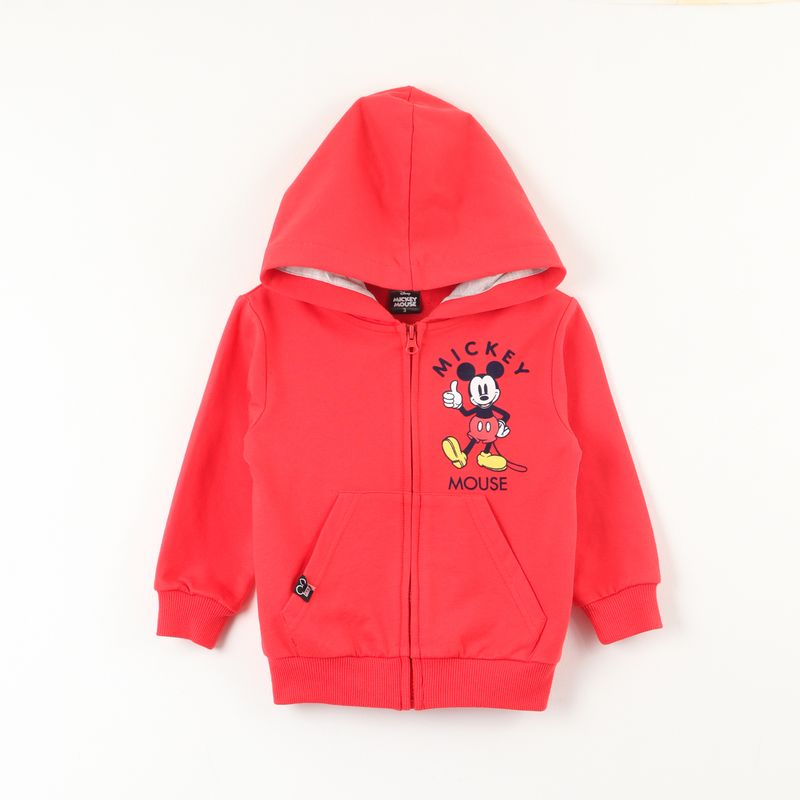 DISNEY - Poleron Abierto Niño Mickey Logo Espalda Rojo Disney
