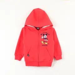DISNEY - Poleron Abierto Niño Mickey Logo Espalda Rojo