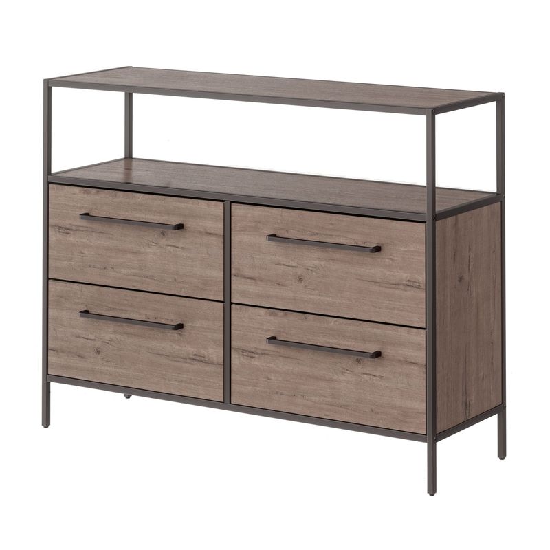 GENERICO - Mueble Monta TV de 4 Cajones Liviano Cafe MDF