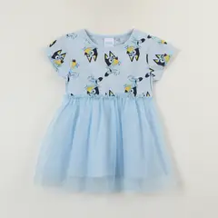 BLUEY - Vestido Niña Tull Bailando Celeste
