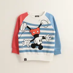 DISNEY - Poleron Cerrado Niño Mickey Al Reves Blanco